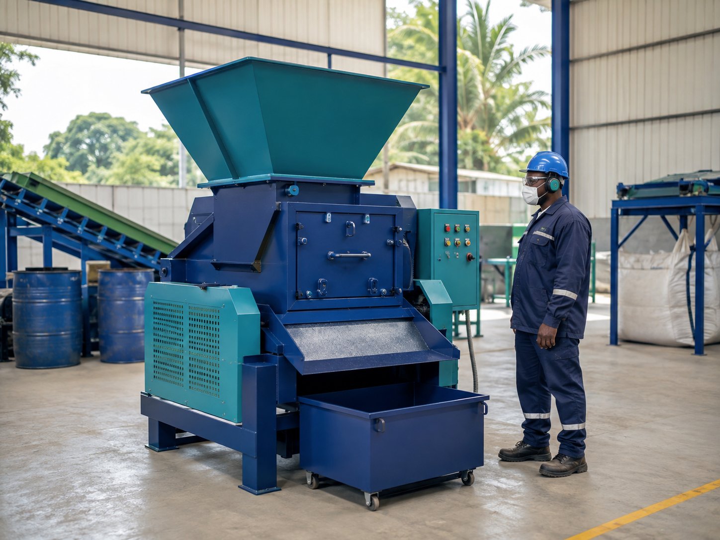 Broyeur industriel destiné à la réduction des matières plastiques